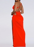 Fashion Women'S Sexy Backless Tube Top Slit Dress Wholesale