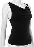New Solid Color V-Neck Metal Buckle Camisole Wholesale