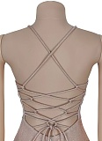 Fashion Women'S Temperament Sexy Suspender Backless Gold-Stamping Dress Wholesale