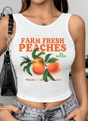 Fruit Print Slim Fit Hot Girl Navel Short Sleeve Women'S T-Shirt