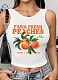 Fruit Print Slim Fit Hot Girl Navel Short Sleeve Women'S T-Shirt