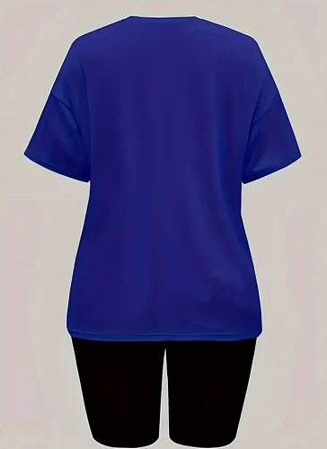 Fashion Round Neck Solid Color Sports Slim Fit Two Piece Suit For Women