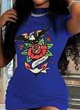 Summer Fashion Printed Round Neck Dress Wholesale RS-7946601