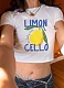Fruit Print Slim Fit Hot Girl Navel Short Sleeve Women'S T-Shirt
