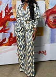 Fashion Printed Long Sleeve Shirt Trousers Two-Piece Set Women Wholesale