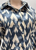 Fashion Printed Long Sleeve Shirt Trousers Two-Piece Set Women Wholesale