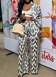 Fashion Printed Long Sleeve Shirt Trousers Two-Piece Set Women Wholesale