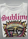 Print Slim Fit Hot Girl Navel Short Sleeve Women'S T-Shirt