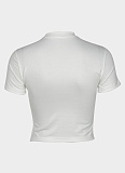Print Slim Fit Hot Girl Navel Short Sleeve Women'S T-Shirt