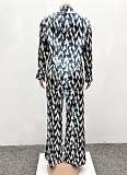 Fashion Printed Long Sleeve Shirt Trousers Two-Piece Set Women Wholesale