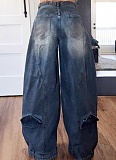 New Vintage Distressed Washed Loose Women'S Jeans Wholesale