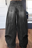 New Vintage Distressed Washed Loose Women'S Jeans Wholesale