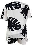 Large Size Fashion Casual Summer V-Neck Short-Sleeved Shorts Two-Piece Suit For Women