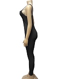 Simple And Comfortable Ribbed Suspender Backless Hip-Lifting Jumpsuit