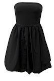 Women'S Black Fashionable Sleeveless Tube Top Slim Sexy Dress