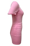Round Neck Short Sleeve T-Shirt Top Fashionable Slim Shorts Two-Piece Set
