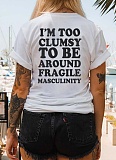 Large Size Round Neck Printed Slim Fit Short Sleeve Women'S T-Shirt