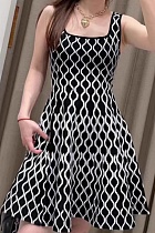 New Style Suspender Water Ripple Waist Slim Fit Knitted Dress