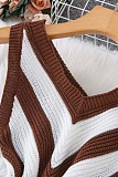 Summer Sleeveless Slim Fit Striped Tassel Hip-Wrapped Knitted Dress For Women