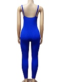 Simple And Comfortable Ribbed Suspender Backless Hip-Lifting Jumpsuit