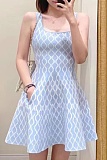 New Style Suspender Water Ripple Waist Slim Fit Knitted Dress