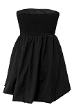 Women'S Black Fashionable Sleeveless Tube Top Slim Sexy Dress
