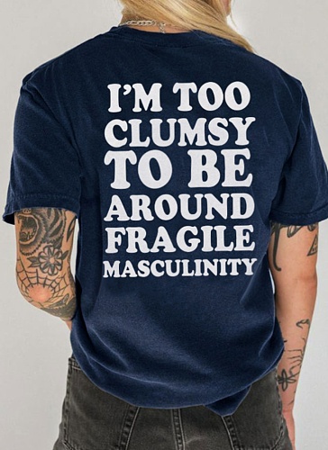 Large Size Round Neck Printed Slim Fit Short Sleeve Women'S T-Shirt