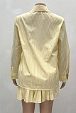 Fashion Casual Long-Sleeved Shirt Pleated Skirt Two-Piece Suit For Women