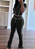 New Tight Sports Short-Sleeved Top And Long Pants Yoga Two-Piece Suit