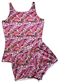 Sexy Tight Printed Vest Shorts Two Piece Suit For Women