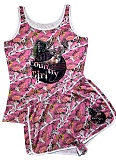Sexy Tight Printed Vest Shorts Two Piece Suit For Women