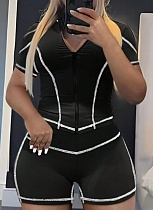 New Fashion Elegant Yoga Slim Fit Top And Shorts Two-Piece Set