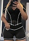 New Fashion Elegant Yoga Slim Fit Top And Shorts Two-Piece Set