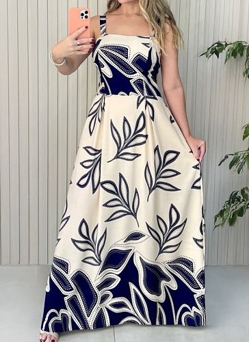 Women's Resort Print Casual Sleeveless A-Line Dress