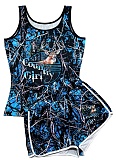 Sexy Tight Printed Vest Shorts Two Piece Suit For Women