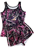 Sexy Tight Printed Vest Shorts Two Piece Suit For Women
