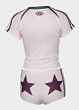 Sports Fashion Slim Fit Letter Print Short-Sleeved Top And Shorts Two-Piece Set