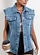 Blue Versatile Temperament Denim Vest Jacket