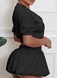 Fashionable Casual Exposed Cardigan Top Short Skirt Sports Two-Piece Suit