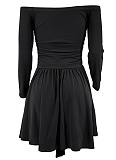 Long Sleeve One Shoulder Party Irregular Dress