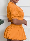Fashionable Casual Exposed Cardigan Top Short Skirt Sports Two-Piece Suit