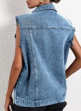 Blue Versatile Temperament Denim Vest Jacket