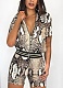 Summer Snake Print Ribbed Cardigan + Shorts Casual Two-Piece Set
