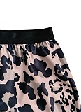 Fashion Slim Fit Leopard Print Straight Pants Shorts For Women