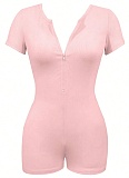 New Zipper Short Sleeve Fitness Tight Sports Jumpsuit For Women