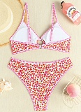 Floral Print Briefs Sexy Bikini Swimsuit Set