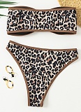 Blue and White Porcelain Print Bandeau Sexy Bikini Swimsuit Set