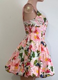 Summer Sleeveless Printed Suspender Princess Bubble Short Dress