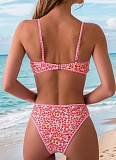 Floral Print Briefs Sexy Bikini Swimsuit Set