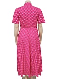 Summer Short Sleeve V Neck Bohemian Polka Dot Printed Oversized Dress